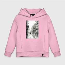 Детское худи оверсайз Черно-белый париж