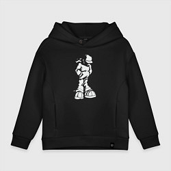 Толстовка оверсайз детская Rap man, цвет: черный