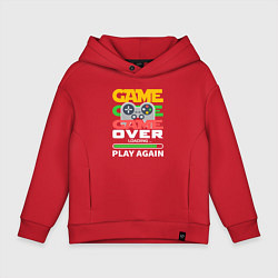 Толстовка оверсайз детская Игра окончена загрузка, цвет: красный