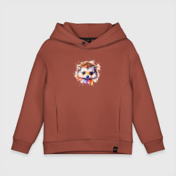 Детское худи оверсайз Маленький ежик акварель