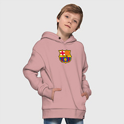 Толстовка оверсайз детская Barcelona fc sport, цвет: пыльно-розовый — фото 2
