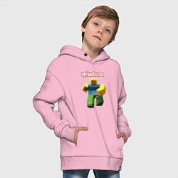 Толстовка оверсайз детская Roblox бегущий персонаж, цвет: светло-розовый — фото 2
