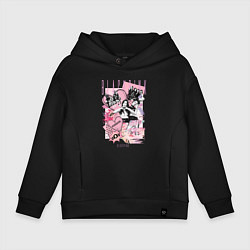 Толстовка оверсайз детская Blackpink коллаж, цвет: черный
