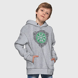 Толстовка оверсайз детская Компас викингов вегвизир, цвет: меланж — фото 2