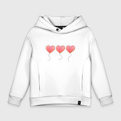 Толстовка оверсайз детская Сердечки - символ любви, цвет: белый