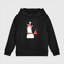 Детское худи оверсайз Лама - альпака в шапочке и шарфе