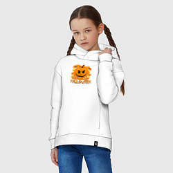 Толстовка оверсайз детская Orange holiday halloween, цвет: белый — фото 2