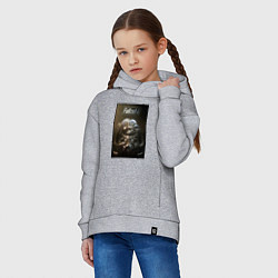 Толстовка оверсайз детская Fallout armour poster, цвет: меланж — фото 2