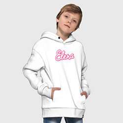 Толстовка оверсайз детская Елена в стиле Барби - обьемный шрифт, цвет: белый — фото 2