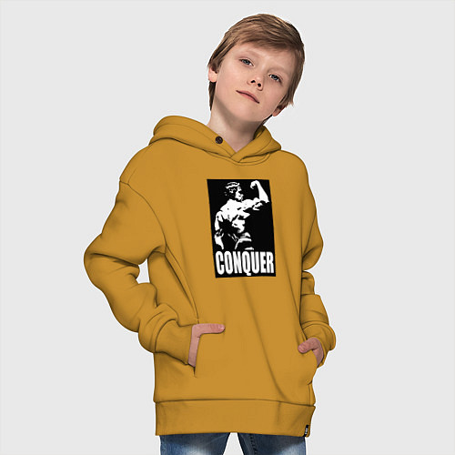 Детское худи оверсайз Арнольд - конкурируй / Горчичный – фото 4
