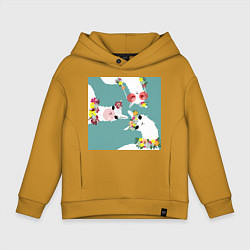 Детское худи оверсайз Три ламы с цветами