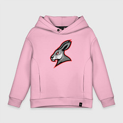 Толстовка оверсайз детская Rabbit team, цвет: светло-розовый