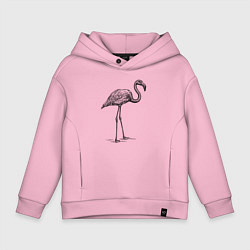 Толстовка оверсайз детская Фламинго стоит, цвет: светло-розовый