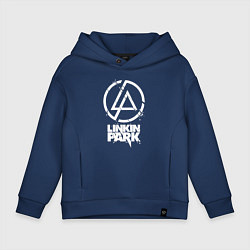 Толстовка оверсайз детская Linkin Park - white, цвет: тёмно-синий