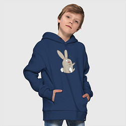 Толстовка оверсайз детская Funny bunny, цвет: тёмно-синий — фото 2