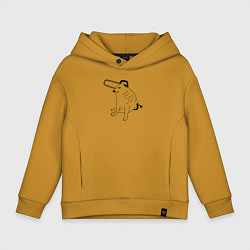 Детское худи оверсайз Мем собака человек бензопила