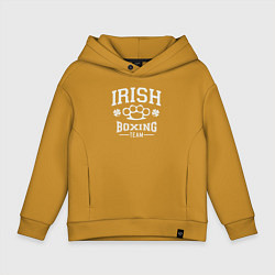Толстовка оверсайз детская Ирландский бокс, цвет: горчичный