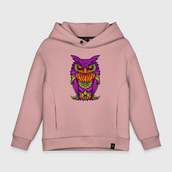 Толстовка оверсайз детская Purple owl, цвет: пыльно-розовый