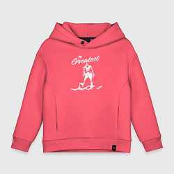 Толстовка оверсайз детская Величайший Мухаммед Али, цвет: коралловый