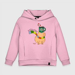 Детское худи оверсайз Капибара в шарфике: я под кофе