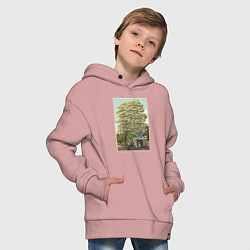 Толстовка оверсайз детская Хаяо Миядзаки - studio ghibli, цвет: пыльно-розовый — фото 2
