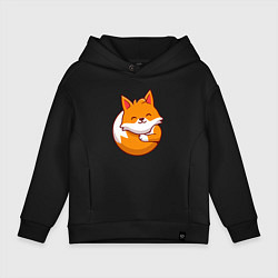 Толстовка оверсайз детская Orange fox, цвет: черный