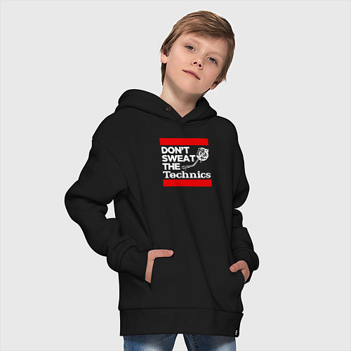 Детское худи оверсайз Dont sweat the Technics / Черный – фото 4
