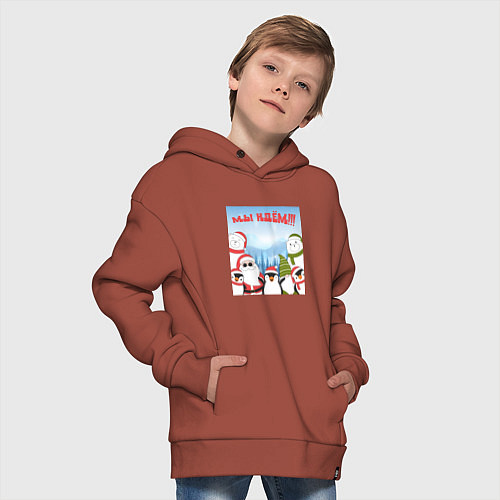 Детское худи оверсайз Мы идем в 2024 / Кирпичный – фото 4