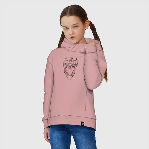 Детское худи оверсайз Bring Me the Horizon - logo / Пыльно-розовый – фото 3