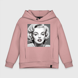 Толстовка оверсайз детская Портрет Мэрилин, цвет: пыльно-розовый