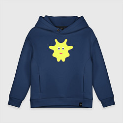 Толстовка оверсайз детская Желтый веселый маскот, цвет: тёмно-синий
