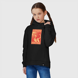 Толстовка оверсайз детская Сопротивление рабочих, цвет: черный — фото 2