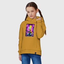 Толстовка оверсайз детская Bart Simpson - cool gamer, цвет: горчичный — фото 2