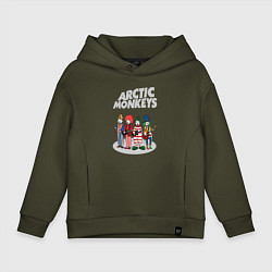 Толстовка оверсайз детская Arctic Monkeys clowns, цвет: хаки