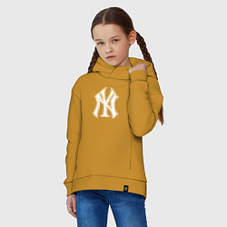 Толстовка оверсайз детская New York yankees - baseball logo, цвет: горчичный — фото 2