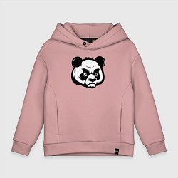 Толстовка оверсайз детская Недовольная морда панды, цвет: пыльно-розовый