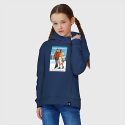Толстовка оверсайз детская MoMo - Фигурное катание облегчает взаимопонимание, цвет: тёмно-синий — фото 2