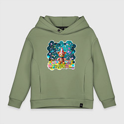 Детское худи оверсайз Мишка в праздничном колпаке и конфетти: жизнь слиш