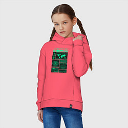 Толстовка оверсайз детская Cyberpunk streetwear, цвет: коралловый — фото 2
