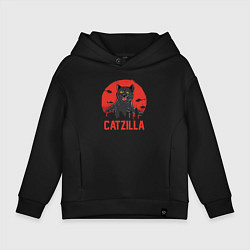 Толстовка оверсайз детская Catzilla, цвет: черный