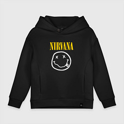 Толстовка оверсайз детская Nirvana original, цвет: черный