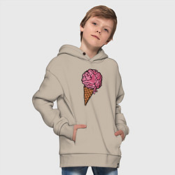 Толстовка оверсайз детская Brain ice cream, цвет: миндальный — фото 2