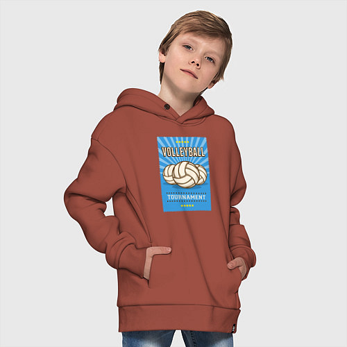 Детское худи оверсайз Волейбольный турнир / Кирпичный – фото 4