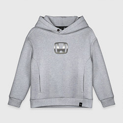 Толстовка оверсайз детская Honda logo auto grey, цвет: меланж