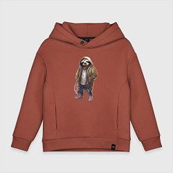 Детское худи оверсайз Ленивец с капюшоном