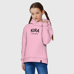 Толстовка оверсайз детская Kira never alone - motto, цвет: светло-розовый — фото 2
