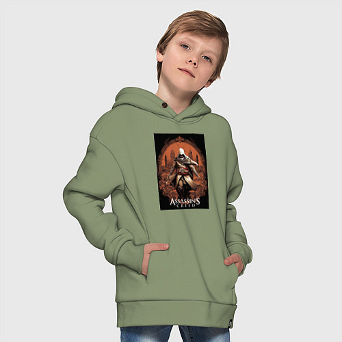 Детское худи оверсайз Assassins creed древний Рим / Авокадо – фото 4