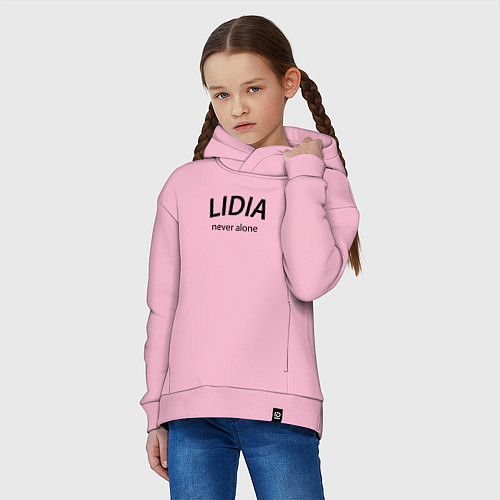 Детское худи оверсайз Lidia never alone - motto / Светло-розовый – фото 3