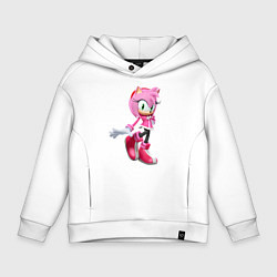 Толстовка оверсайз детская Эми роуз соник, цвет: белый