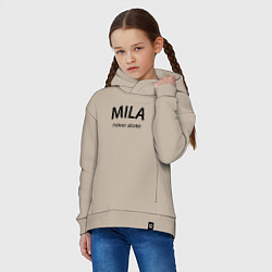 Толстовка оверсайз детская Mila never alone - motto, цвет: миндальный — фото 2